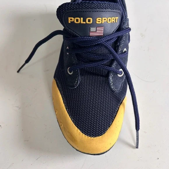 Polo Sport Ralph Lauren Boat shoes Sneakers Mens 7.5 blue preppy Americana vtg